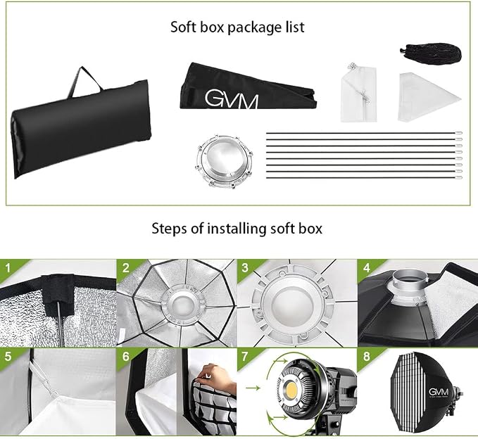 GVM 80W Photo Studio Lighting Kit, LED Video Light - Image 7