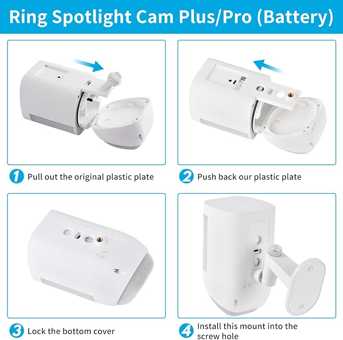 2Pack Security Wall Mount for Ring Spotlight Cam Battery and Ring Spotlight Cam - Image 6