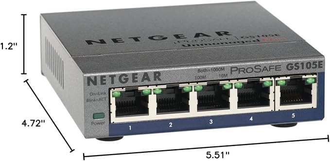 NETGEAR ProSafe 5-Port Gigabit Unmanaged Plus Switch GS105E - Image 2