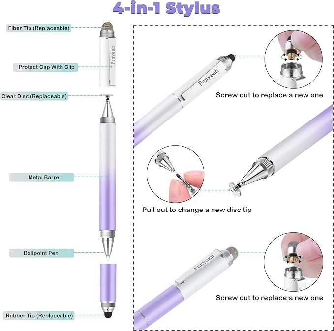 Penyeah Stylus Pen for iPad/iPhone/Android, Universal Touch Screen Disc - Image 2