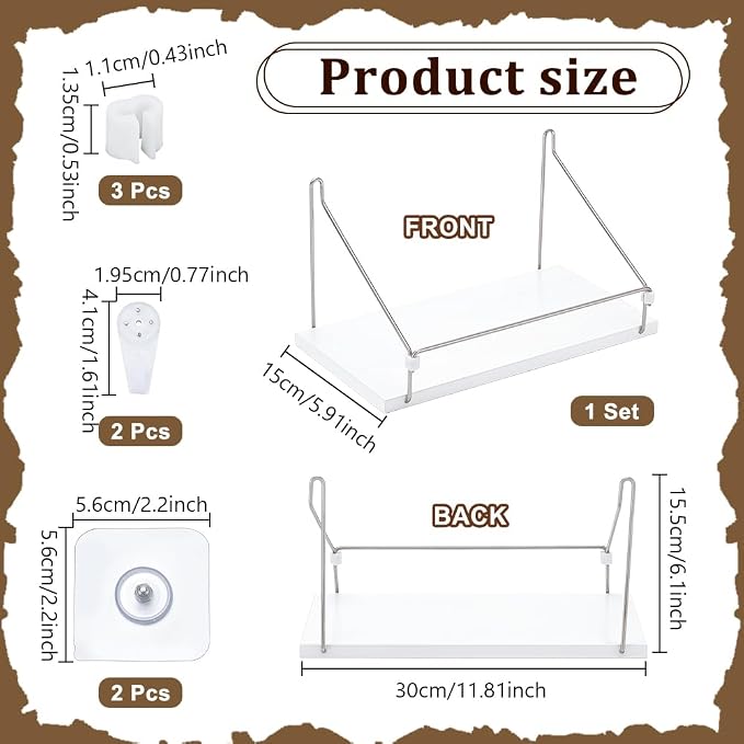 UNICRAFTALE White Small Mini Projector Shelf - Image 3