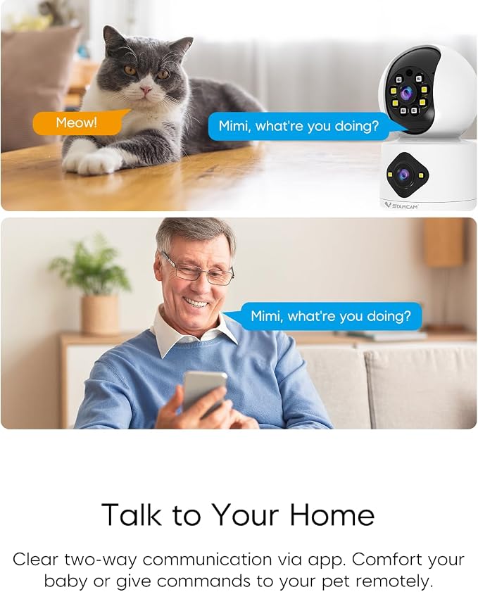 VSTARCAM Indoor Security Camera, 2K Dual Lens WiFi Camera - Image 4