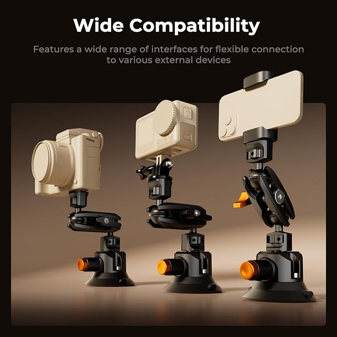 K&F CONCEPT Triple Suction Cup Car Mount - Image 4