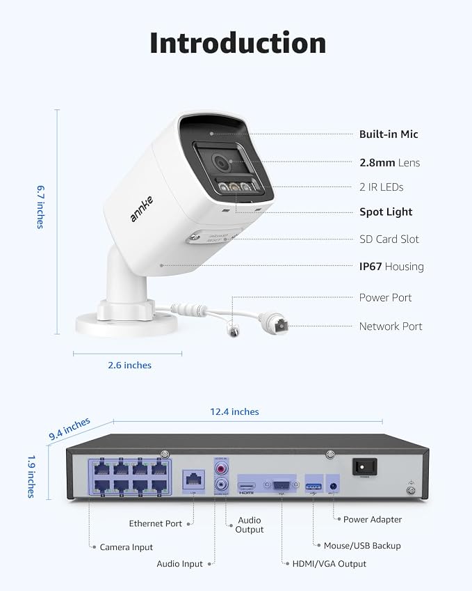 ANNKE H1200 12MP Security Camera System, H.265+ 8CH NVR, 4X 12 Megapixel UHD - Image 8