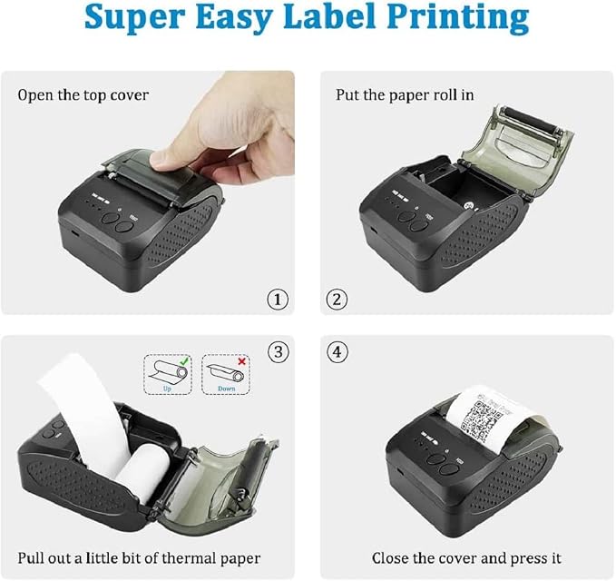 NETUM Bluetooth Receipt Printer, 58mm Mini Thermal POS Printer Portable - Image 4