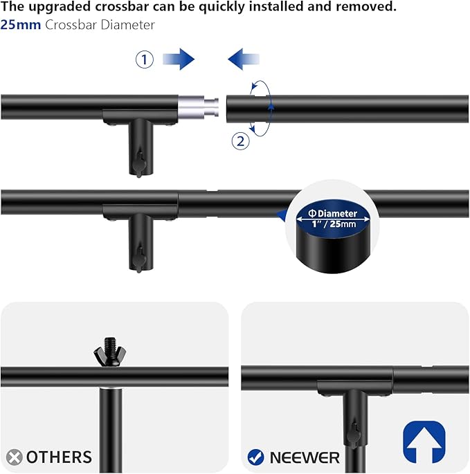 Neewer T-Shaped Background Backdrop Support Stand Kit, 8.5ft/2.6m Tall - Image 3