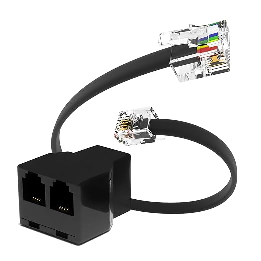 Phone Jack Splitter for Landline Telephone RJ11 6P4C 2 Way in-Line Adapter + by RetailAndBulk