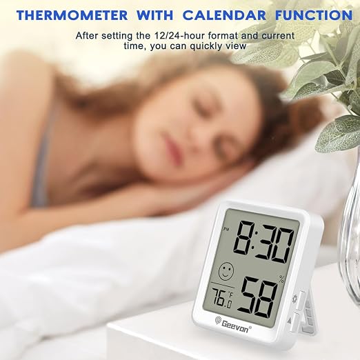 Geevon 2 Pack Mini Digital Hygrometer Gauge Indoor Thermometer - Image 9