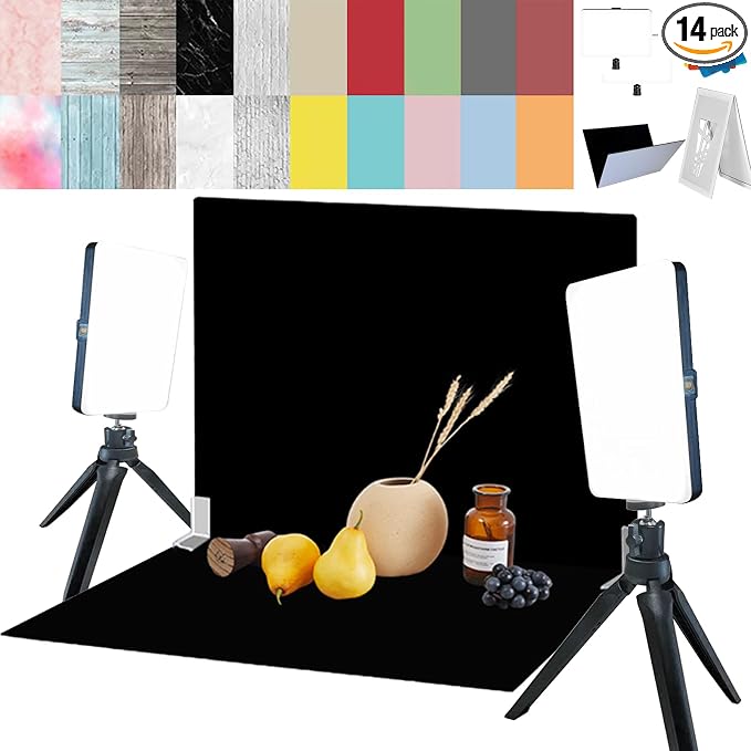 14PCS Black Velvet Flocked Product Photography Backdrops Board by BuyNow