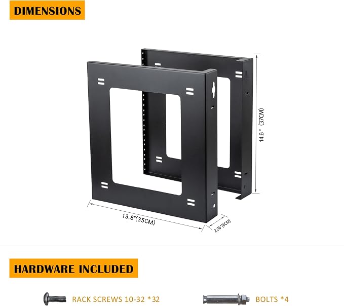 RIVECO 8U Desktop & Wall Mount Rack Assembly Free Seperated 2 Pieces Firm - Image 2