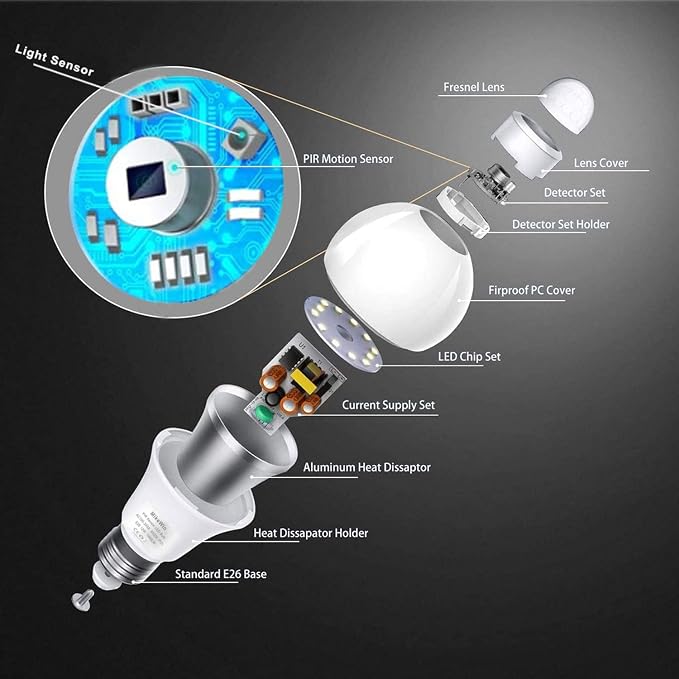 Motion Sensor Light Bulbs Outdoor 4 Packs 13W Security LED Bulb, Indoor E26 - Image 8