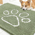 OLANLY Dog Door Mat for Muddy Paws 30x20, Paw Print Design Chenille Mud Mat by OLANLY