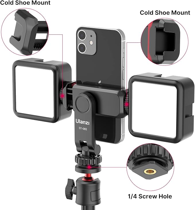 ULANZI ST-06S Phone Tripod Mount, Universal Smartphone Mount Adapter - Image 3