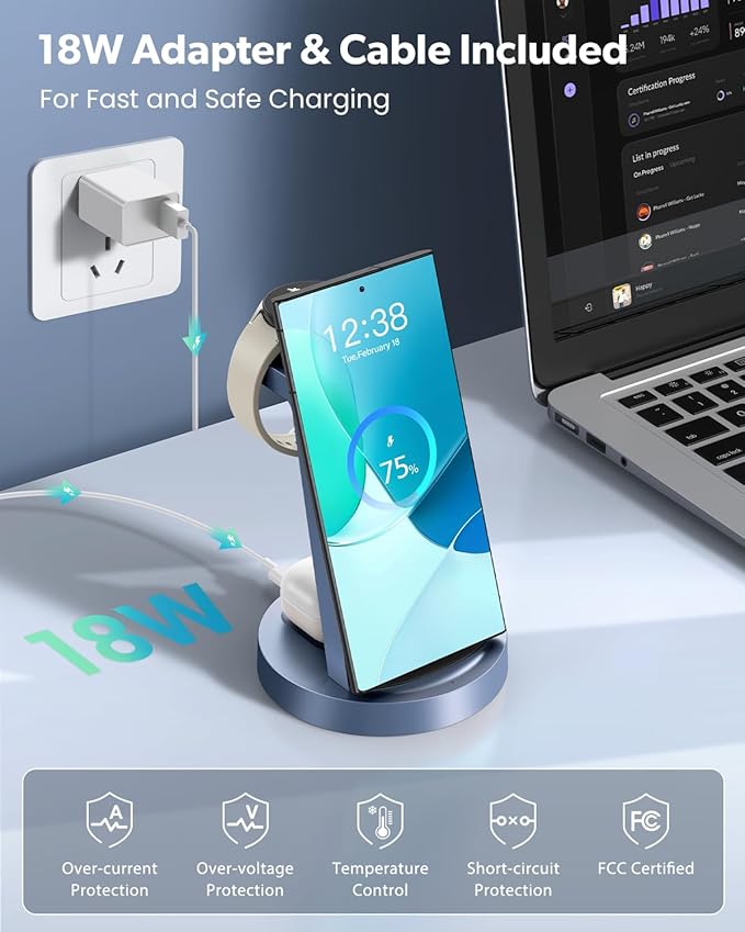Wireless Charger for Samsung: 3 in 1 Wireless Charging Station for Samsung - Image 4