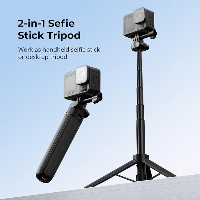 SmallRig 2-in-1 Selfie Stick Tripod, 7.1-20.5in Extendable, Support Horizontal - Image 3
