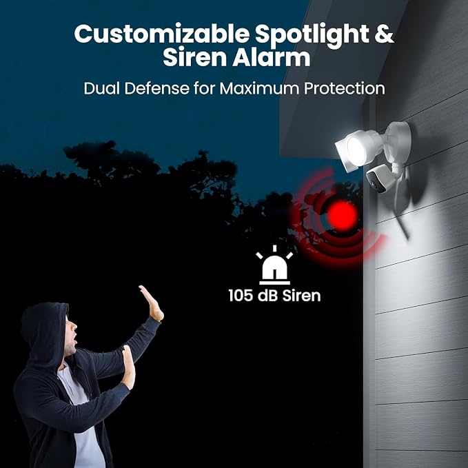 Floodlight Camera Wired, 3K UHD Outdoor Security Camera - Image 4