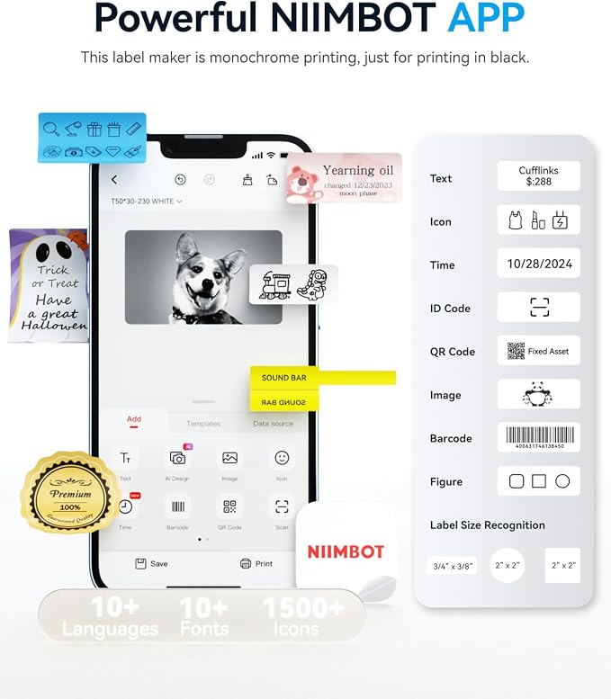 NIIMBOT B1 Label Maker Machine, Thermal Label Printer Easy to Use - Image 5