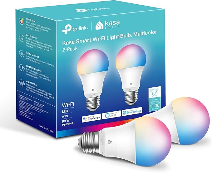 Kasa Smart Light Bulbs, Full Color Changing Dimmable Smart WiFi Bulbs Compatible by KasaSmartbyTP-Link