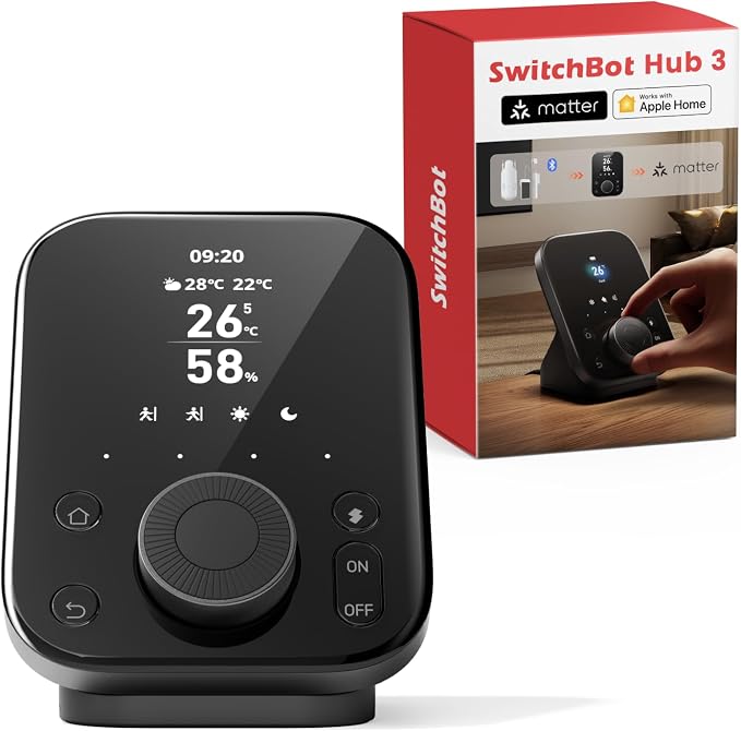 SwitchBot Hub 3 Smart Home Command Center: Screen + Physical Dial, IR Remote Hub by SwitchBot