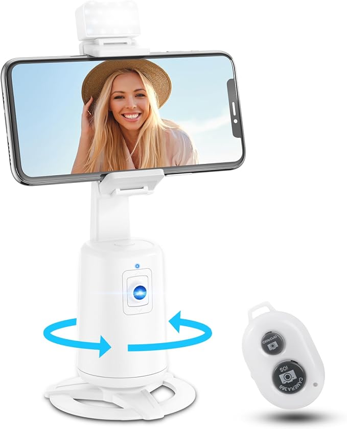 Auto Face Tracking Tripod 360° Rotating Cell Phone Photo and Video Kits Stand by jiangler
