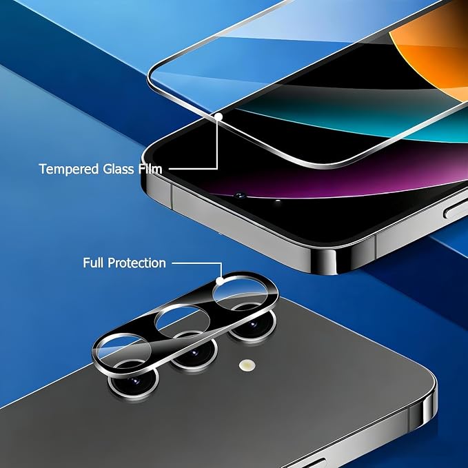 Screen Protector for Galaxy S24 Plus with2 Pack Camera Lens Protector, Support - Image 4