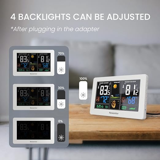 Newentor Weather Station Wireless Indoor Outdoor Thermometer, Color Display - Image 3