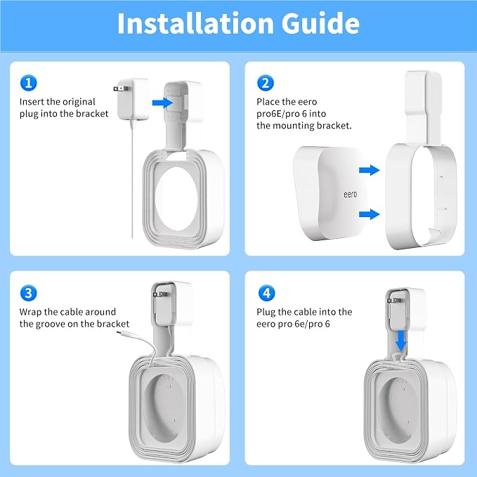 Outlet Wall Mount Holder for eero Pro 6e/Pro 6 Mesh Wi-Fi System, Built-in - Image 3