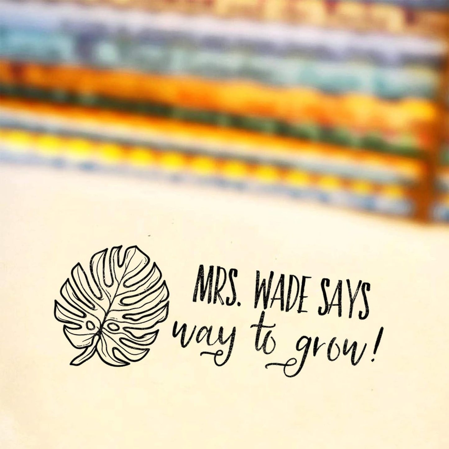 Custom Self-Inking Stamps | 49 Designs | Fun Teacher Phrases | Grading Made Easy | Classroom, Library and Book Stamps (Way to Grow, Xtra Wide)