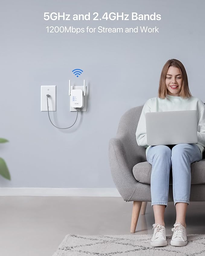 BrosTrend Wireless Access Point Wall Plug AC1200 WiFi Access Point Dual Band - Image 3