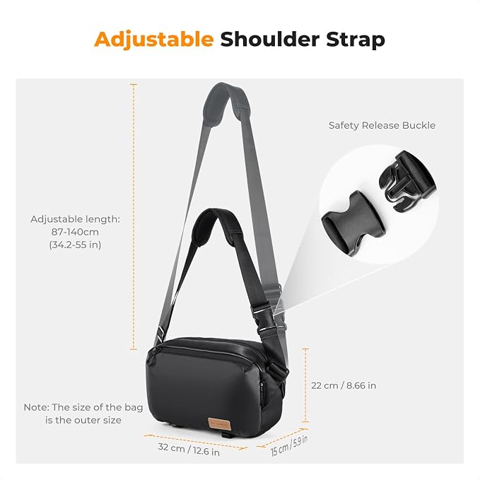 K&F CONCEPT Camera Sling Bag Crossbody Bag Waterproof Camera Shoulder Backpack - Image 6