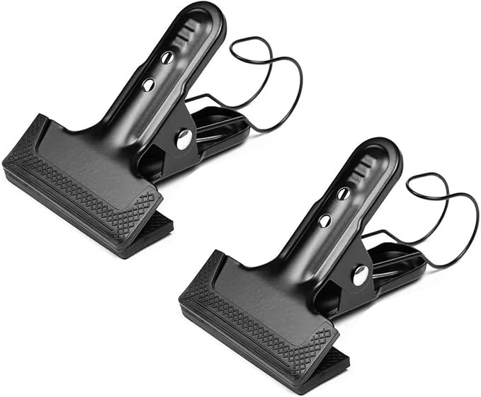 Backdrop Spring Clamps With Hook- 2 Pack of 4" Heavy Duty Clips by KAGYOKU