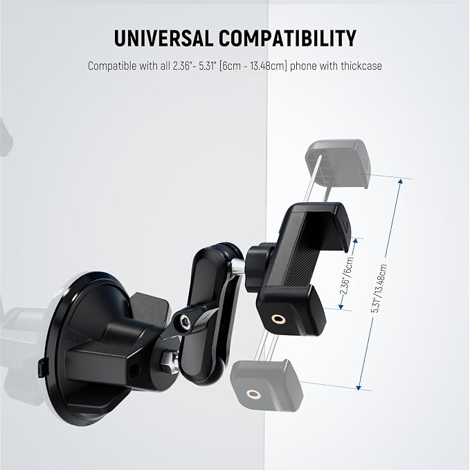 NEEWER Phone Holder for Your Car, 360° Rotating Vacuum Suction Cup Metal Cell - Image 6