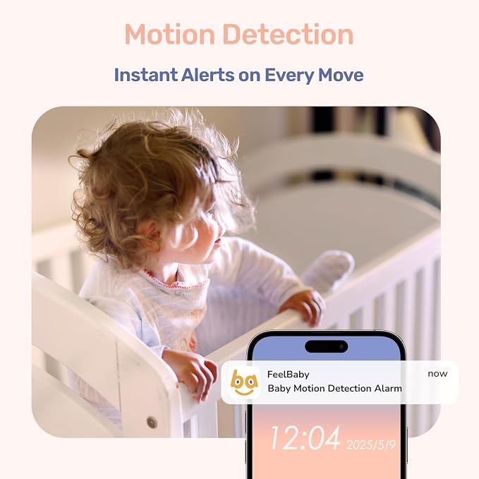 1080P WiFi Baby Monitor with Camera and Audio, Pan-Tilt-Zoom Video Camera - Image 3