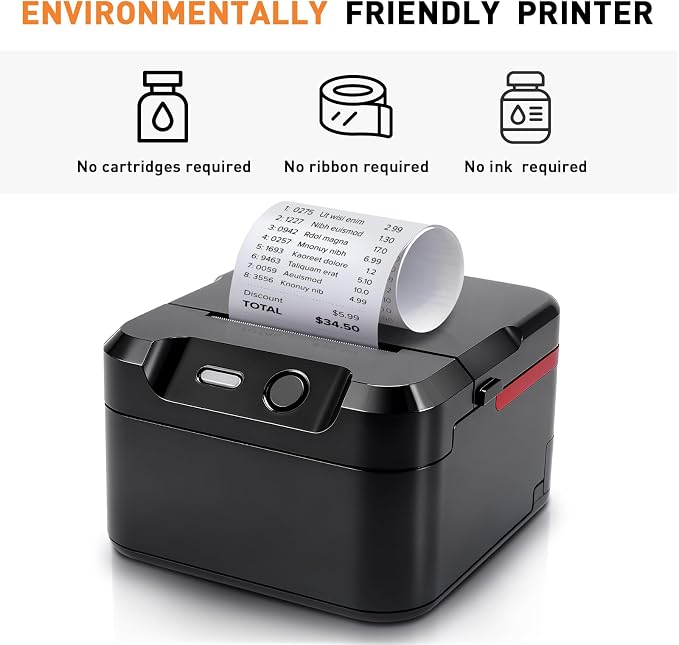 POS Printer, 58mm USB Thermal Receipt Printer, Restaurant Kitchen Printer - Image 4