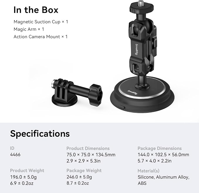 SMALLRIG Magnetic Mount for GoPro Hero 13/12/11, Powerful Camera Car Mount - Image 11