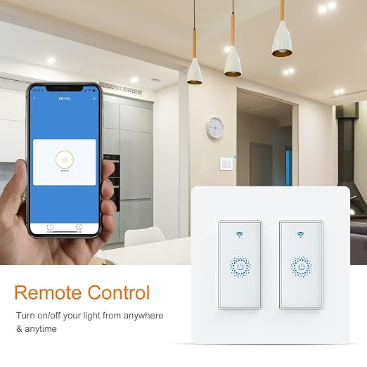 Milfra Smart Switch, Smart Light Touch Switch 2 Gang, Double Smart WiFi Light - Image 3