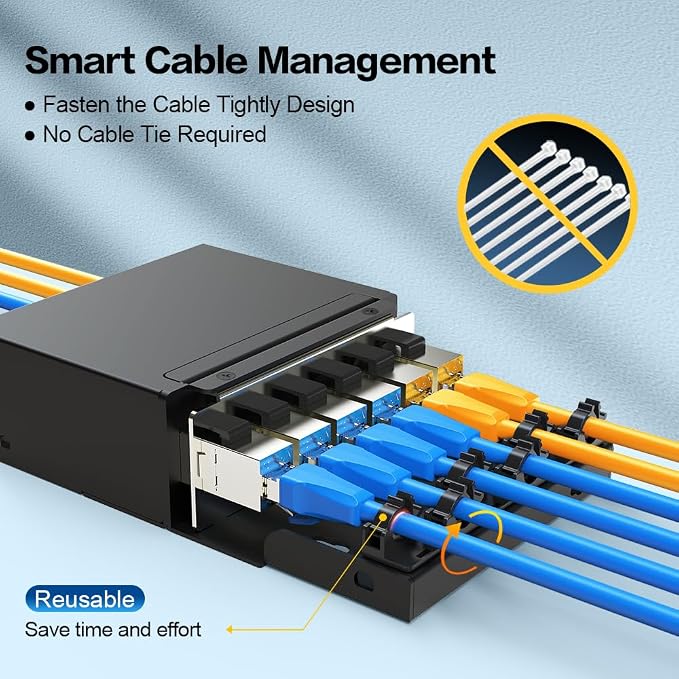 6 Port Patch Panel Blank Keystone Patch Panel Shielded Compatible - Image 2