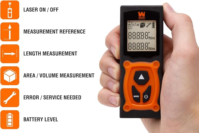 WEN 10130 Multi-Unit Compact Digital 130-Foot Laser Distance Measure - Image 3