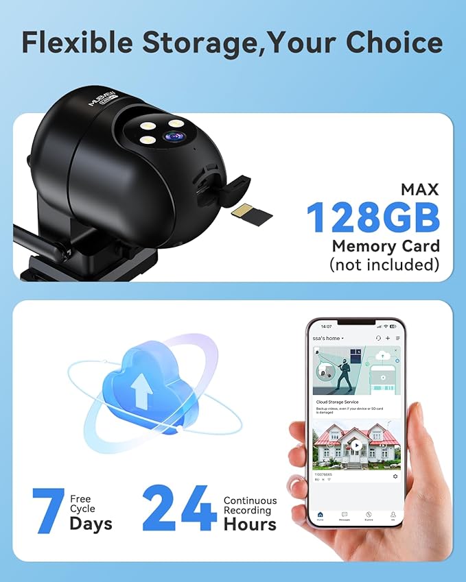 MUBVIEW Black 360° Security Cameras Wireless Outdoor, 24/7 Wired Outdoor Camera - Image 7
