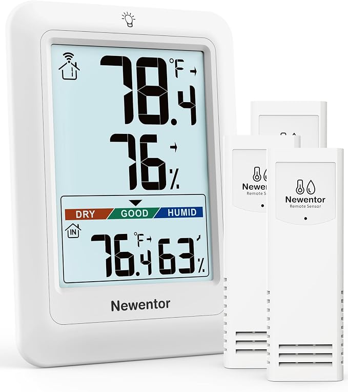 Newentor Indoor Outdoor Thermometer Wireless, Weather Station by Newentor