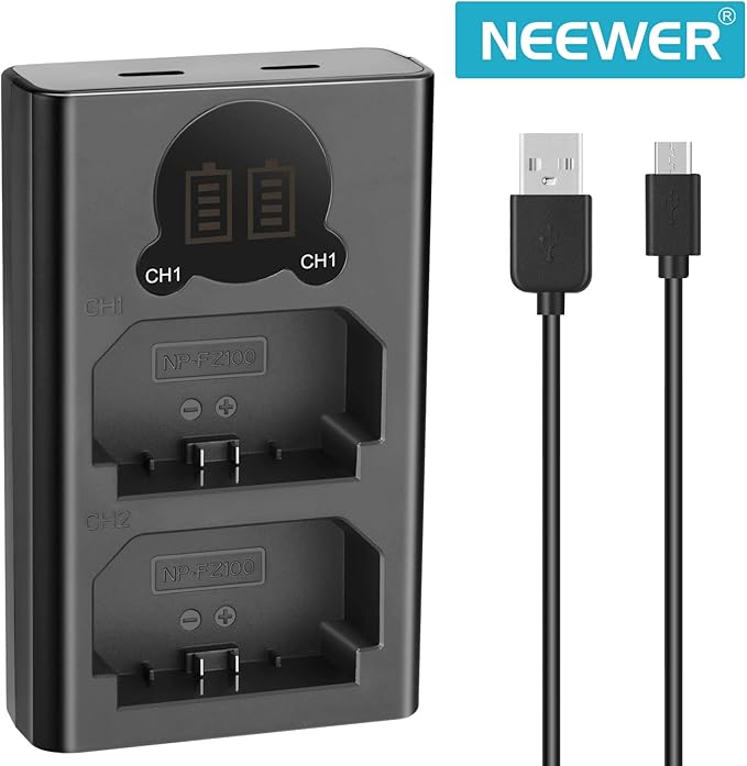 Neewer Dual USB Charger for Sony NP-FZ100 Battery, Compatible - Image 2