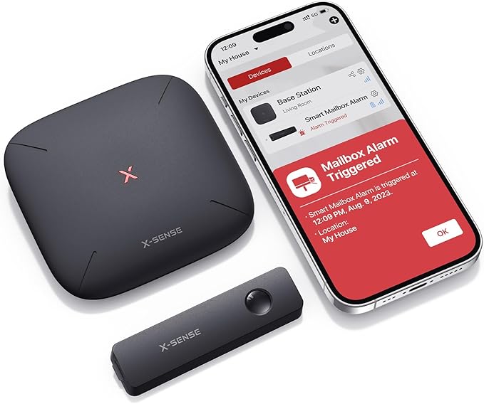 X-Sense Smart Mailbox Alarm, Wireless Long Range Mailbox Alert, Mailbox Sensor by X-Sense
