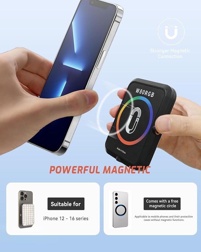 Portable Selfie Light for iPhone: Rechargeable Phone Fill Lights, Ring Light - Image 2