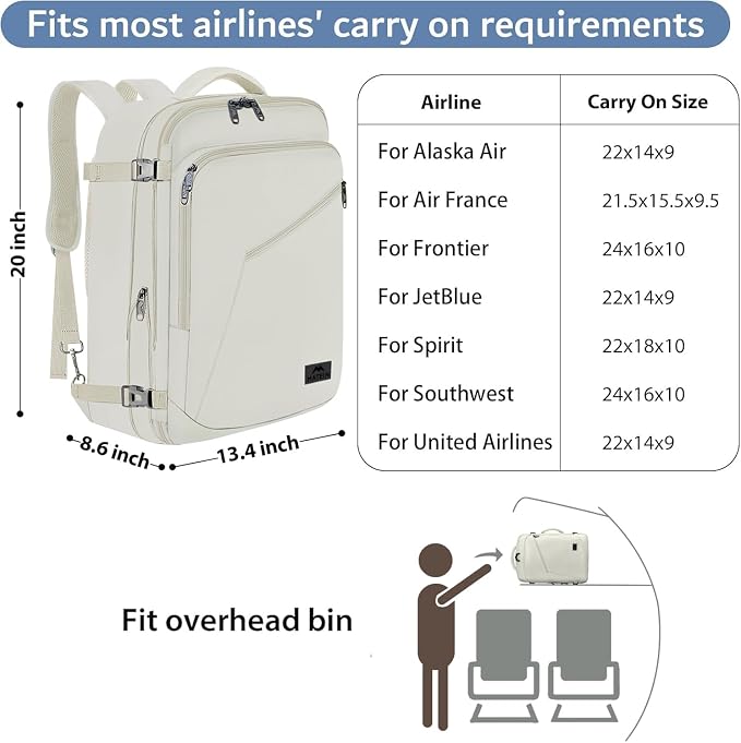 MATEIN Large Backpack for Travel Flight Approved, 45L Carry on Backpack - Image 2