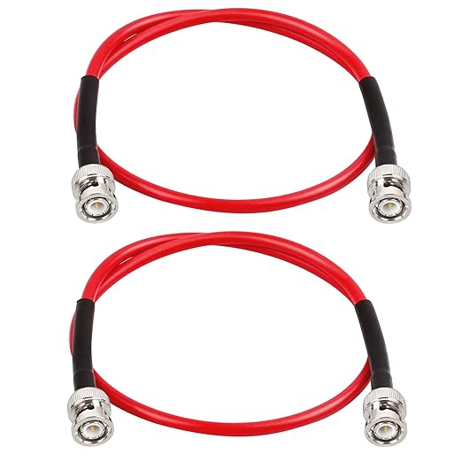 BNC Cable - 2FT 2PCS RG58 50 ohm BNC Male to Male Coax Cables low loss BNC by MOOKEERF