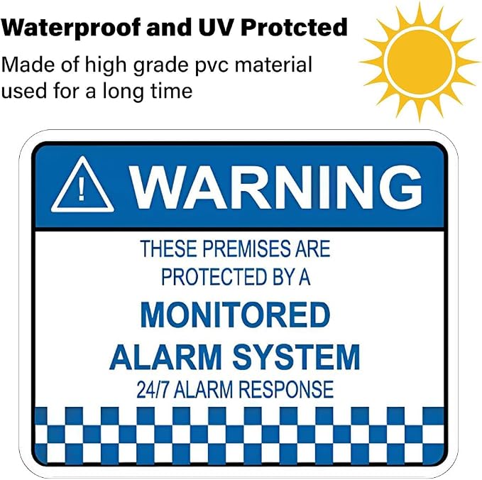 8pcs Security Alarm System Sign - Image 2