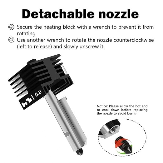 HzdaDeve 4 Pack 0.2MM 0.4MM 0.6MM A1 Mini/A1/A2L Hotend Print Head Hot End Kit - Image 3