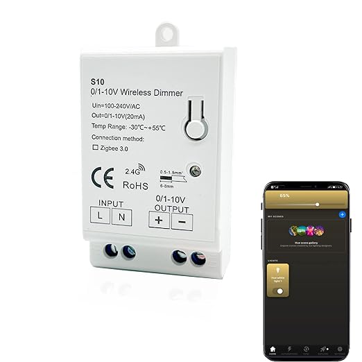 Zigbee 3.0 0/1-10V LED Dimming Controller Timing Auto Switch Functions. by YSRSAI