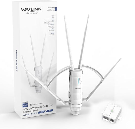 WAVLINK AC1200 Outdoor WiFi Extender, 2026 Long Range Wireless WiFi Booster by WAVLINK%C2%AE
