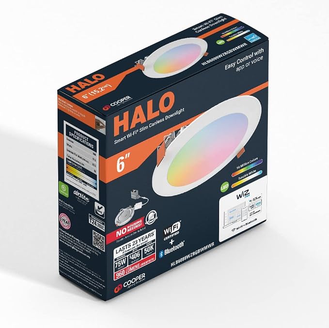 HALO 6” Smart Wi-Fi Slim Canless LED Downlight Powered by WiZ Pro, Dimmable - Image 11